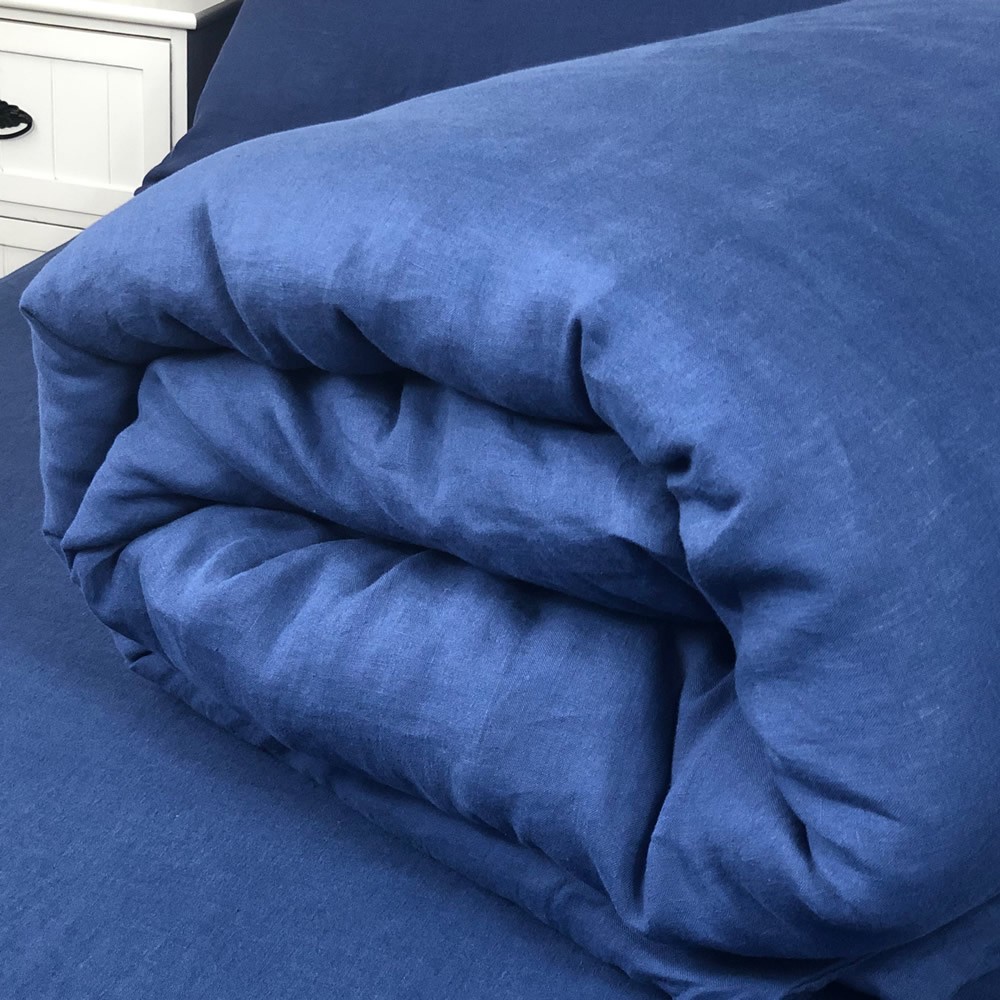 Duvet Cover Linen Atlanta Blue