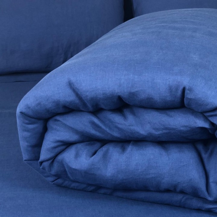 Duvet Cover Linen Atlanta Blue