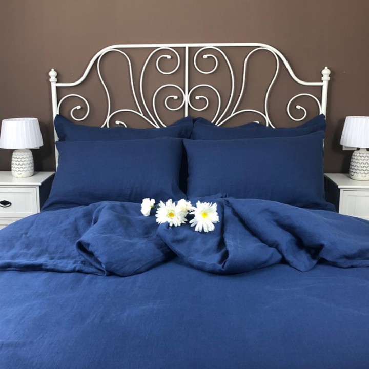 Duvet Cover Linen Atlanta Blue