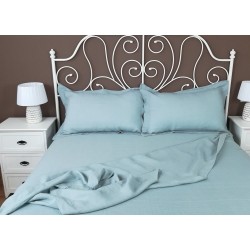 Ruffled Effect Flat Sheet Linen Atlanta Slate Ruffled Effect Flat Sheet Linen Atlanta Slate