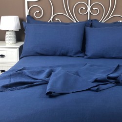 Flat Sheet Linen Atlanta Blue