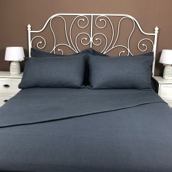 Flat Sheet Linen Atlanta Charcoal