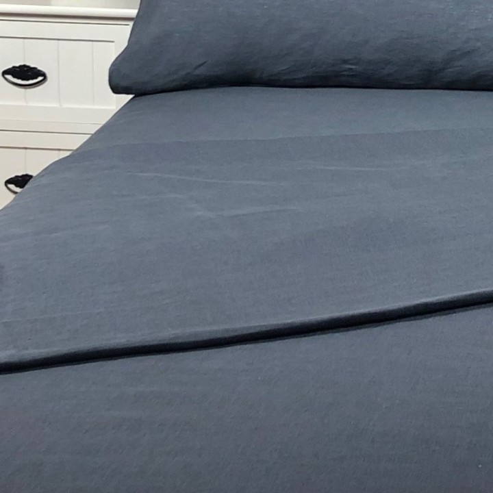 Flat Sheet Linen Atlanta Charcoal