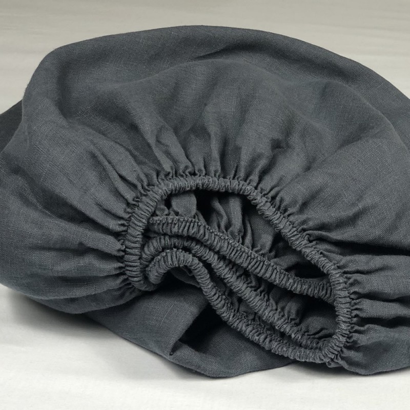 Fitted Sheet Linen Atlanta Charcoal Fitted Sheet Linen Atlanta Charcoal
