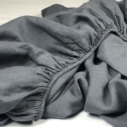 Fitted Sheet Linen Atlanta Charcoal