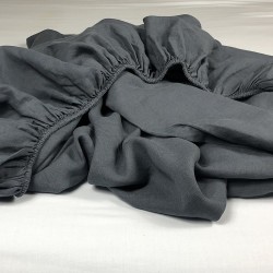 Fitted Sheet Linen Atlanta Charcoal