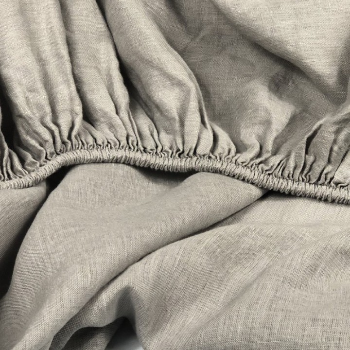 Fitted Sheet Linen Atlanta Grey