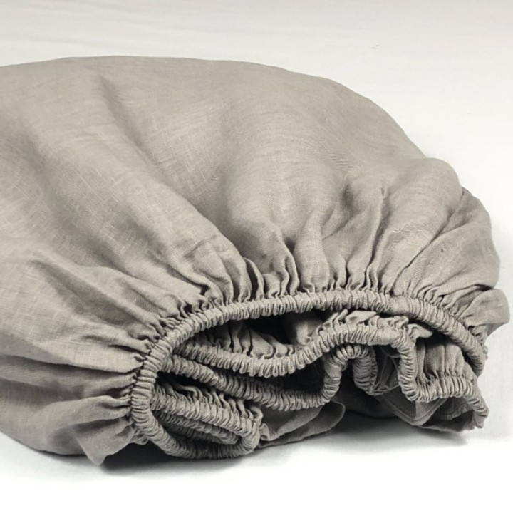 Fitted Sheet Linen Atlanta Grey