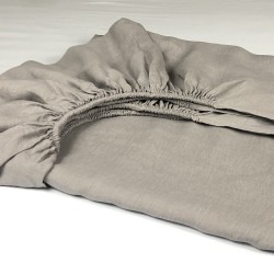 Fitted Sheet Linen Atlanta Grey