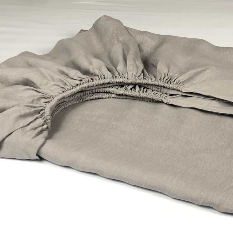 Fitted Sheet Linen Atlanta Grey Fitted Sheet Linen Atlanta Grey