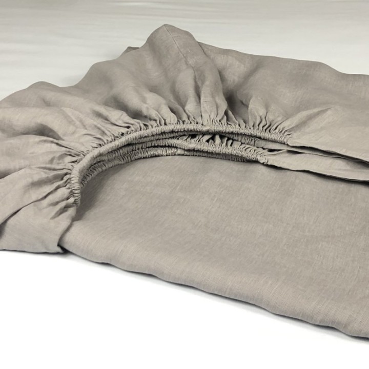 Fitted Sheet Linen Atlanta Grey