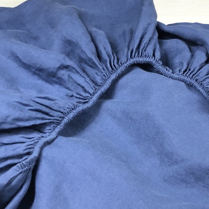Fitted Sheet Linen Atlanta Blue
