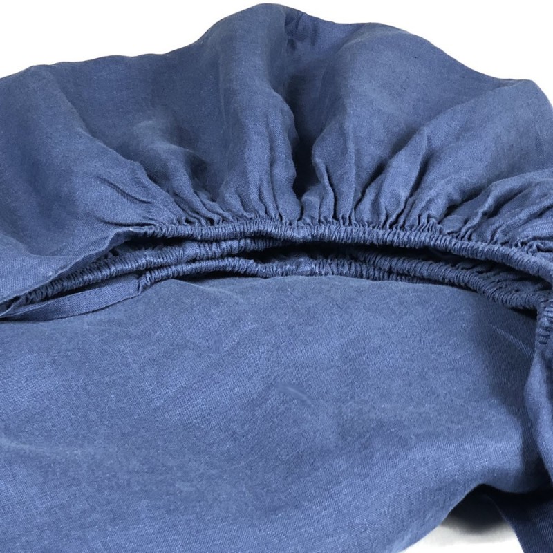 Fitted Sheet Linen Atlanta Blue Fitted Sheet Linen Atlanta Blue