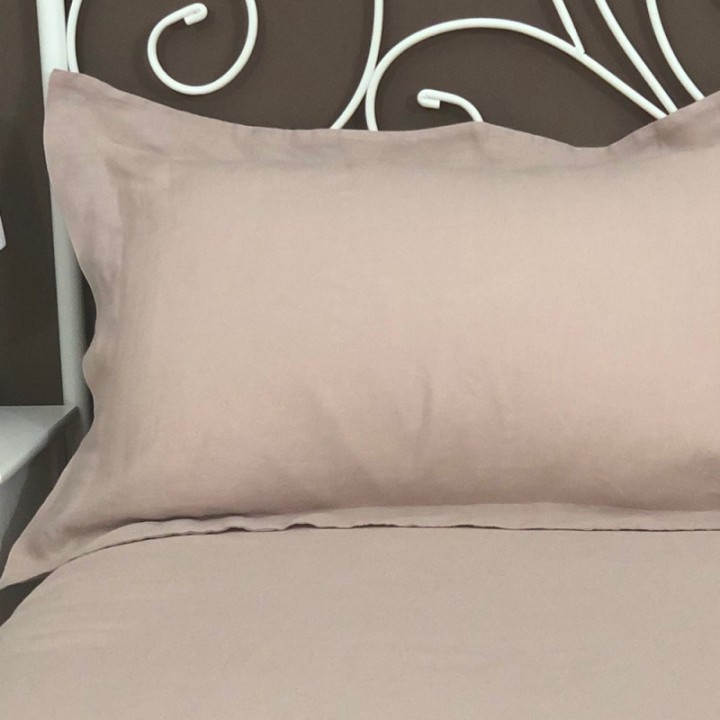 Pillowcase Oxford Linen Atlanta Rose Close Up View