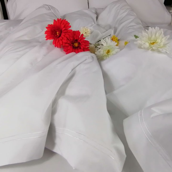 Duvet Cover Egyptian Cotton 200 Thread Count Percale Porto White trim red and white flower