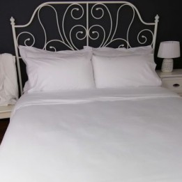 Duvet Cover Egyptian Cotton 200 Thread Count Percale Porto White trim