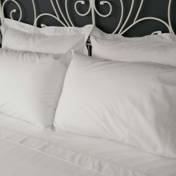 Flat sheet white trim Egyptian Cotton 200 Thread Count Percale Porto close up