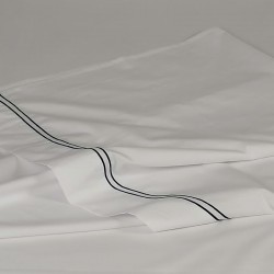 Flat sheet blue trim Egyptian Cotton 200 Thread Count Percale Porto folded Flat sheet blue trim Egyptian Cotton 200 Thread Count Percale Porto folded