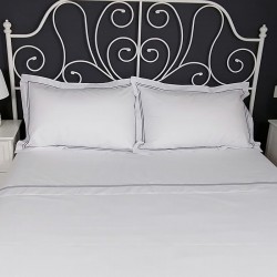 Flat sheet blue trim Egyptian Cotton 200 Thread Count Percale Porto Flat sheet blue trim Egyptian Cotton 200 Thread Count Percale Porto